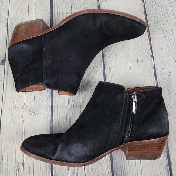 SAM EDELMAN | Petty suede leather side zip ankle boots - Picture 3 of 12